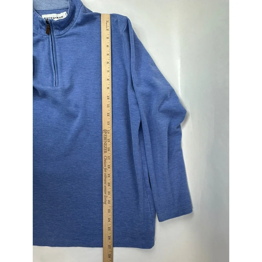 Mizzen+Main Sweater Mens 2XL Blue Fairway Zip Pullover Golfer